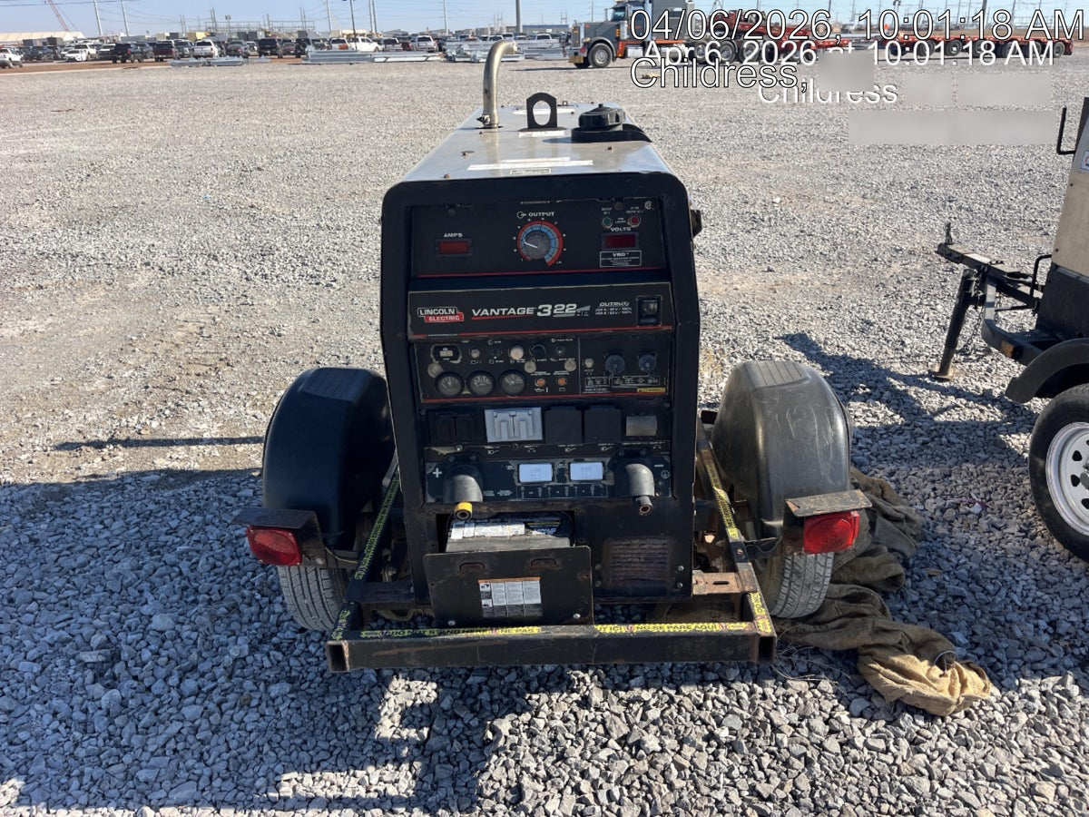 2019 Lincoln Electric Vantage 322 Lincoln Vantage 322 Welder w/Trailer, Light Kit, Cable Rack