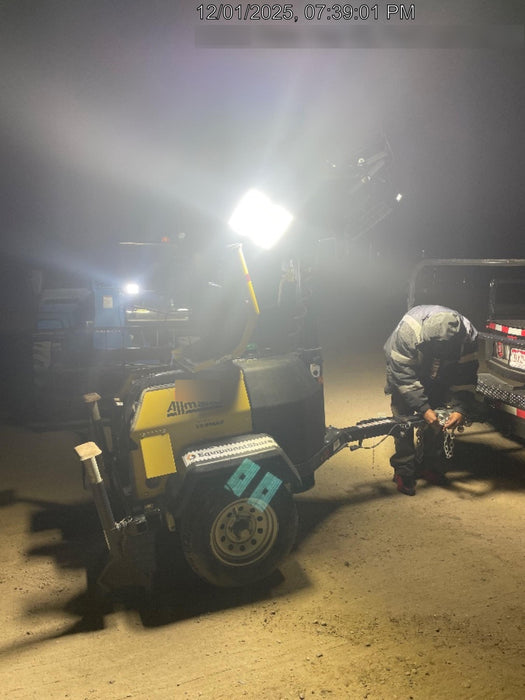 2022 Allmand NLV3GR (4) LED Light Fixture 350W, 23' Vertical Mast, 3kW Prime, Towable, ES Decals, T3