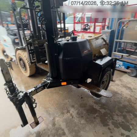 Allmand NLV3GR (4) LED Light Fixture 350W, 23' Vertical Mast, 3kW Prime, Towable, Deep Sea L401, Leveling Jacks, Yanmar T4F 5.8hp