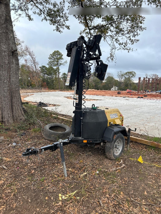 2022 Allmand NLV3GR (4) LED Light Fixture 350W, 23' Vertical Mast, 3kW Prime, Towable, Deep Sea L401, Leveling Jacks, Yanmar T4F 5.8hp