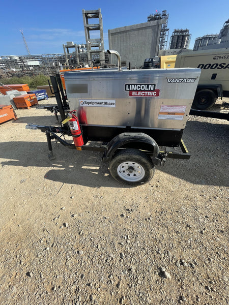 2019 Lincoln Electric Vantage 322 Ready-Pak 3, Two Wheel Trailer, Fender and Light Kit, Cable Rack