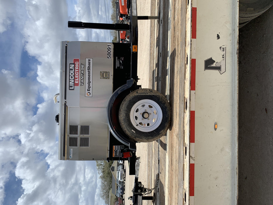 2019 Lincoln Electric Vantage 322 Welder Ready-Pak 3, Two wheel trailer, Fender and Light kit, Cable Rack