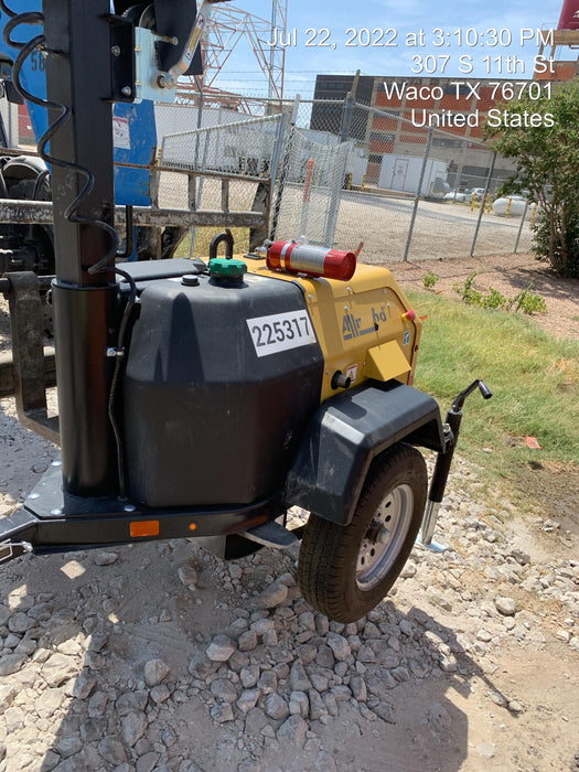 2022 Allmand NLV3GR (4) LED Light Fixture 350W, 23' Vertical Mast, 3kW Prime, Towable, Deep Sea L401, Leveling Jacks, Yanmar T4F 5.8hp