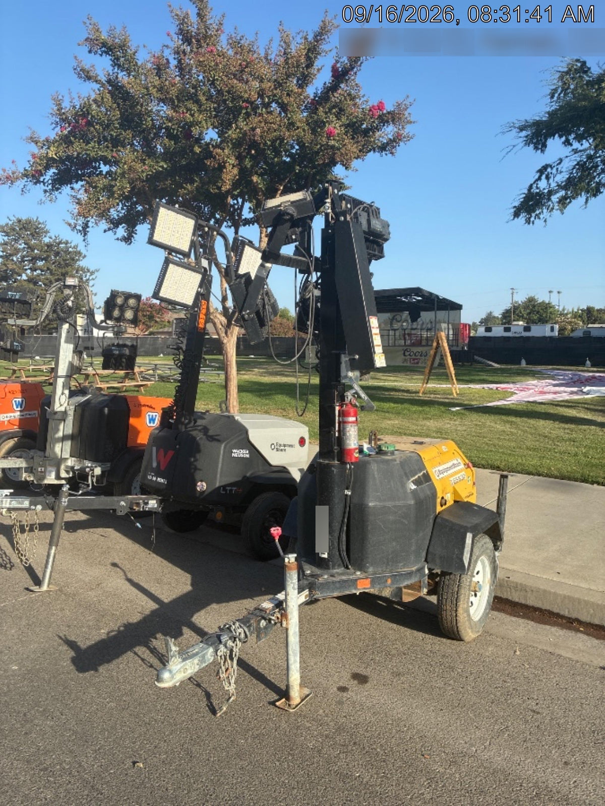 2021 Allmand NLV3GR (4) LED Light Fixture 350W, 23' Vertical Mast, 3kW Prime, Towable, Deep Sea L401, Leveling Jacks, Yanmar T4F 5.8hp