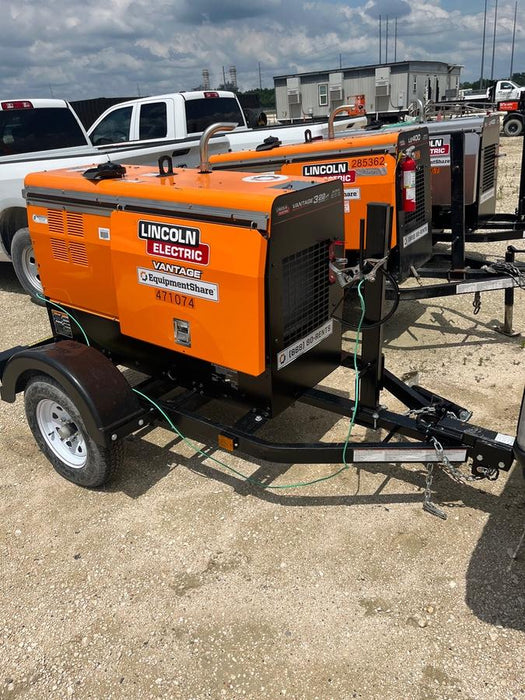 2024 Lincoln Electric Vantage 322 Welder Ready-Pak 3, Two wheel trailer, Fender and Light kit, Cable Rack, Orange