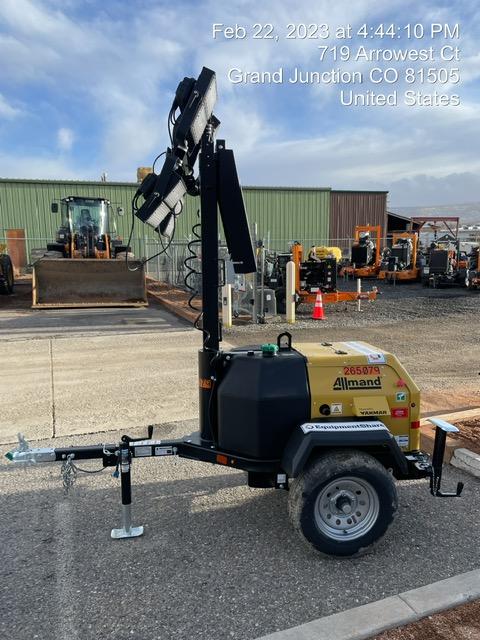 2022 Allmand NLV3GR (4) LED Light Fixture 350W, 23' Vertical Mast, 3kW Prime, Towable, ES Decals, T3