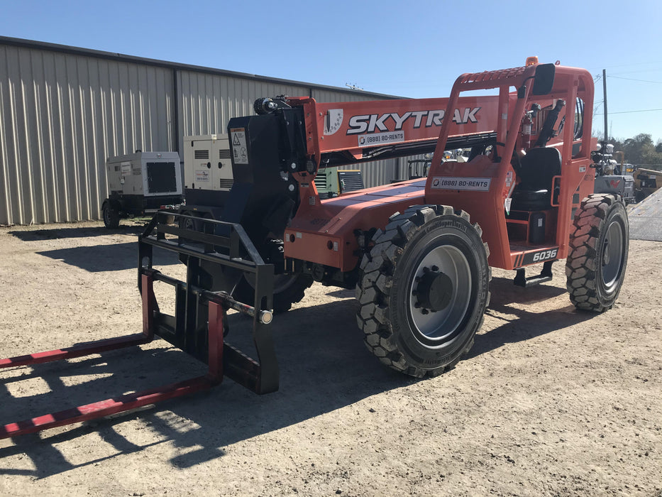 2019 Skytrak 6036 Canopy, Solid Tires, LED Work Lights, Beacon w/72" Carriage, 48" Pallet Forks