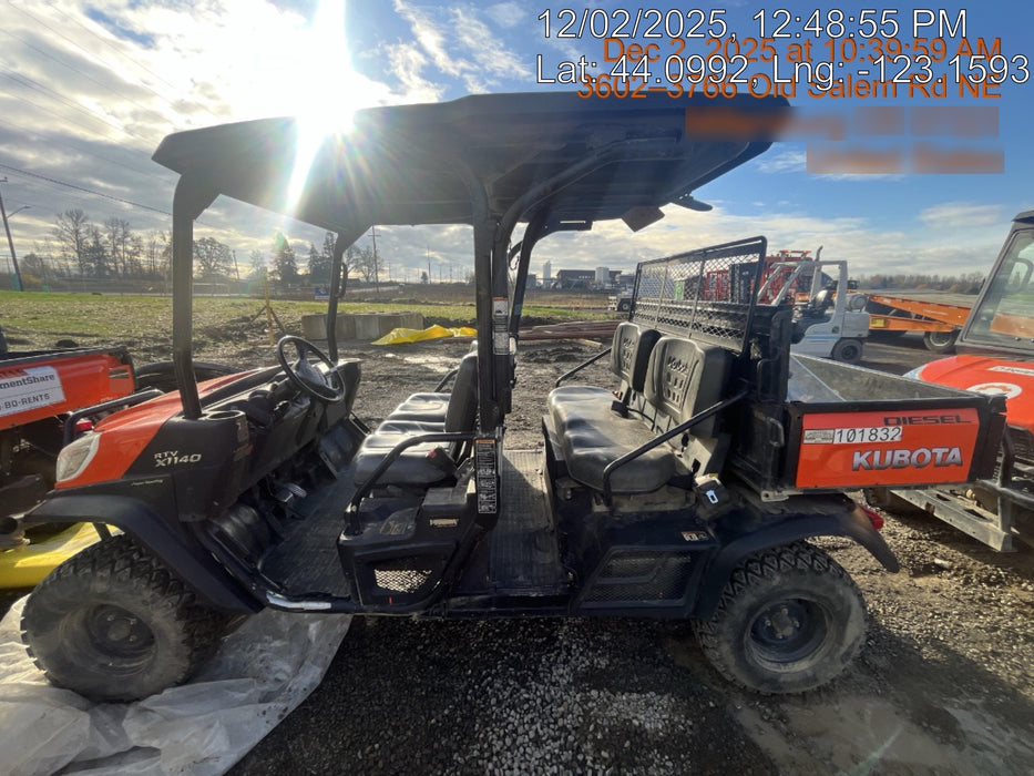 Kubota RTV-X1140W-H 4WD, LED Strobe, Windshield Acrylic Clear, Plastic Canopy, Wire Harness Kit, Backup Alarm