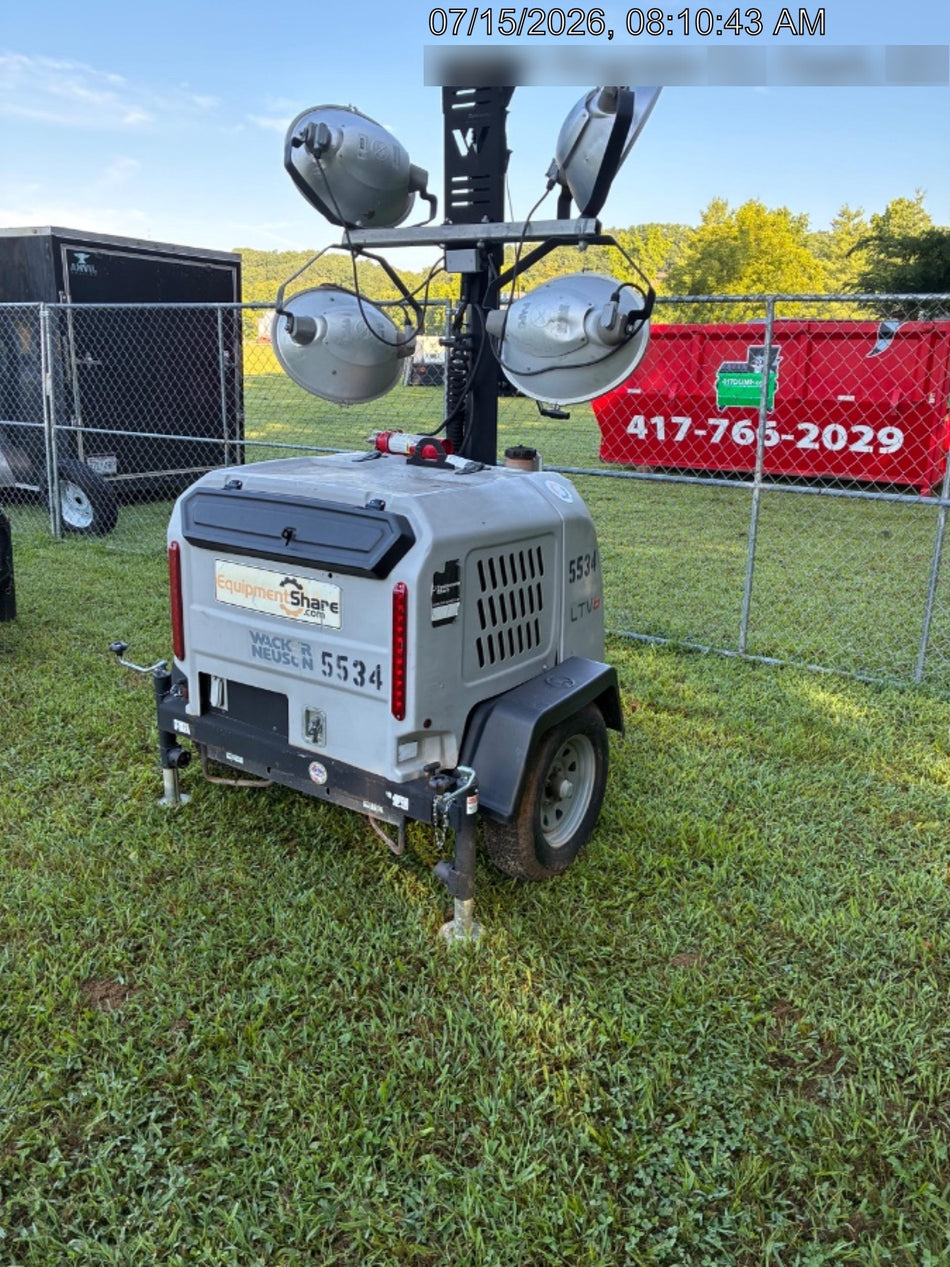 2017 Wacker Neuson LTV6L-MH Wacker Neuson 6 kW Towable Light Generator