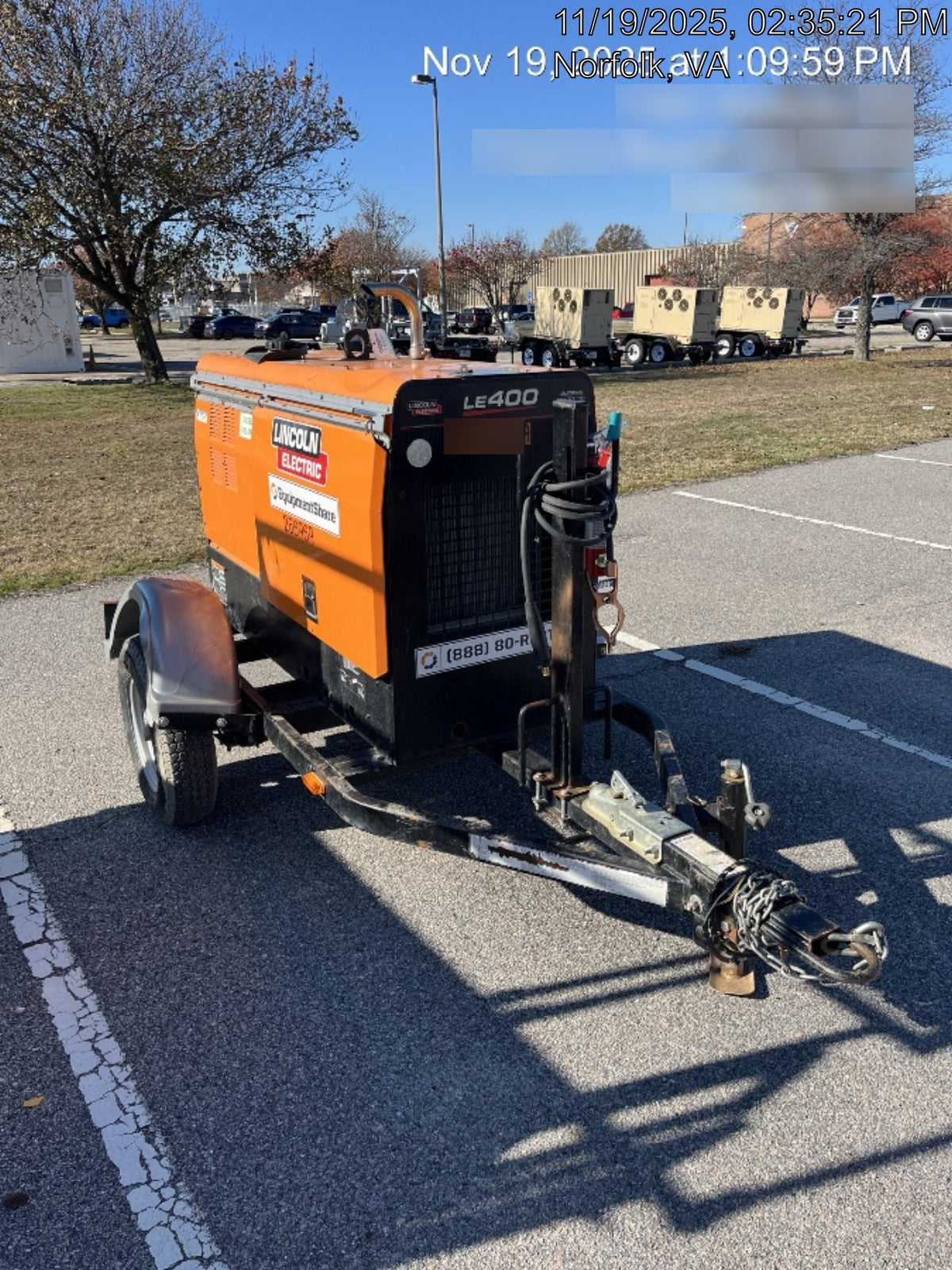 2022 Lincoln Electric LE400 Kubota V1505, Trlr, Cable Rack, Light Kit, ES Decals, T3