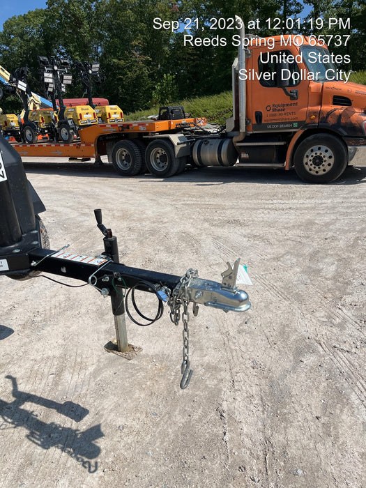 2022 Allmand NLV3GR (4) LED Light Fixture 350W, 23' Vertical Mast, 3kW Prime, Towable, ES Decals, T3