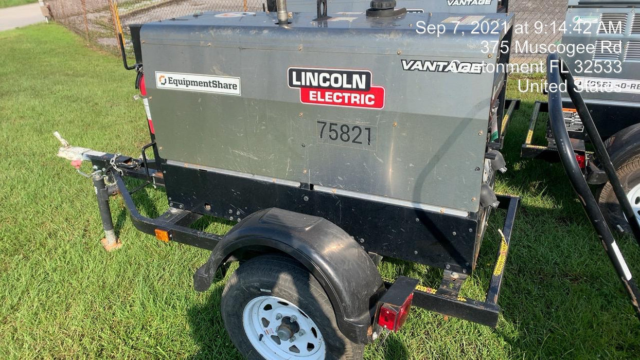 2020 Lincoln Electric Vantage 322 Welder Ready-Pak 3, w/ GPS & Decals (includes trailer, cable rack, fender light kit)