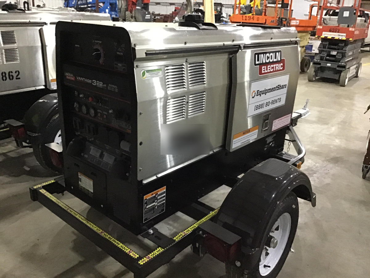 2019 Lincoln Electric Vantage 322 Lincoln Vantage 322 Welder w/Trailer, Light Kit, Cable Rack
