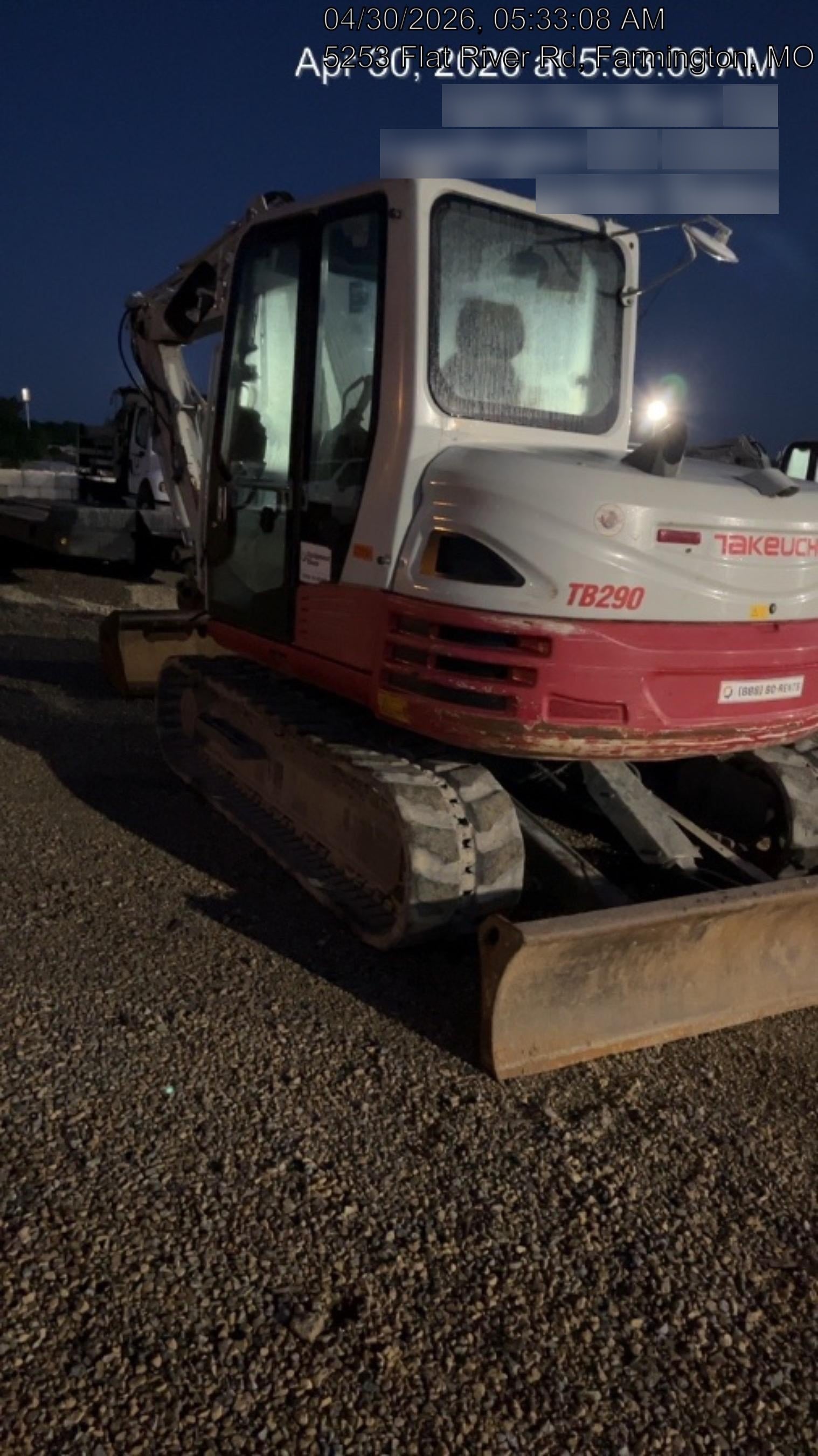 2019 Takeuchi TB290 Takeuchi TB290 Cab/Heat/AC w/Rubber Tracks, Auxiliary Hydraulics, Dozer Blade, Manual QC, 18/24/36" Buckets, Hydraulic Thumb Installed