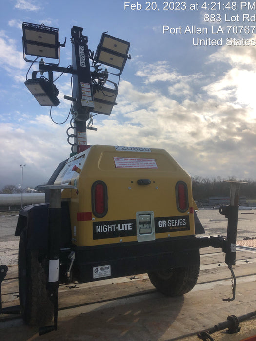 2022 Allmand NLV3GR (4) LED Light Fixture 350W, 23' Vertical Mast, 3kW Prime, Towable, Deep Sea L401, Leveling Jacks, Yanmar T4F 5.8hp