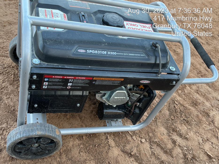 2022 Simpson SPG8310E Simpson 420CC Engine, 8.3KW