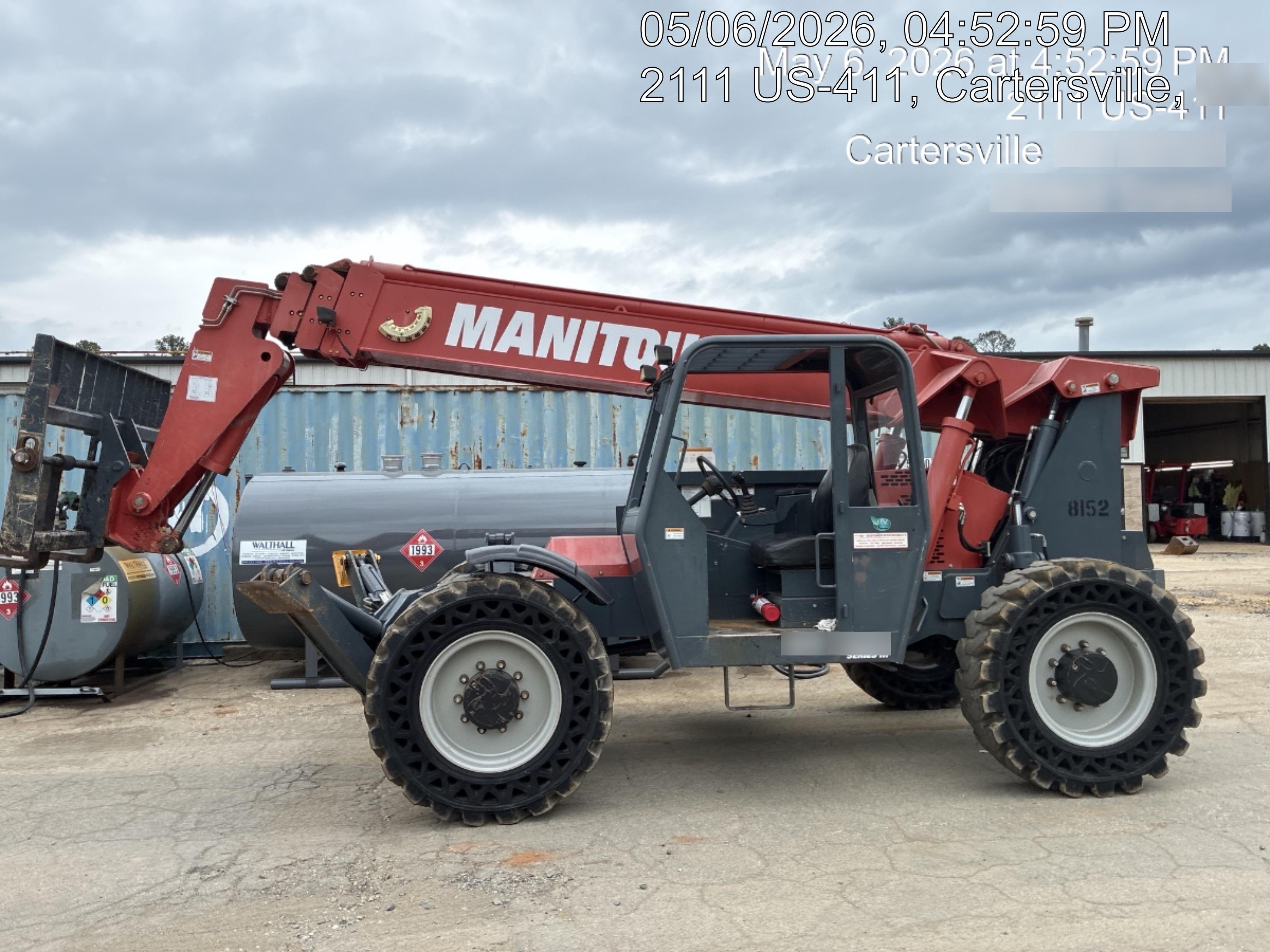 2018 Manitou MTA10055 Manitou MTA 10055 w/Open ROPS, Work Lights/Strobe, Aux Hyd, Solid Tires, Lift Hook, 66" Carriage, 60" Forks