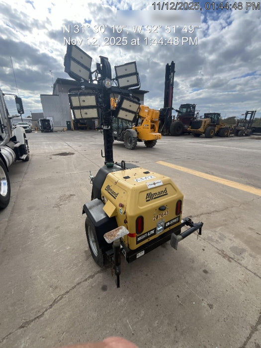 2022 Allmand NLV3GR (4) LED Light Fixture 350W, 23' Vertical Mast, 3kW Prime, Towable, Deep Sea L401, Leveling Jacks, Yanmar T4F 5.8hp