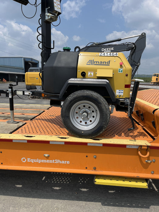 2022 Allmand NLV3GR (4) LED Light Fixture 350W, 23' Vertical Mast, 3kW Prime, Towable, Deep Sea L401, Leveling Jacks, Yanmar T4F 5.8hp