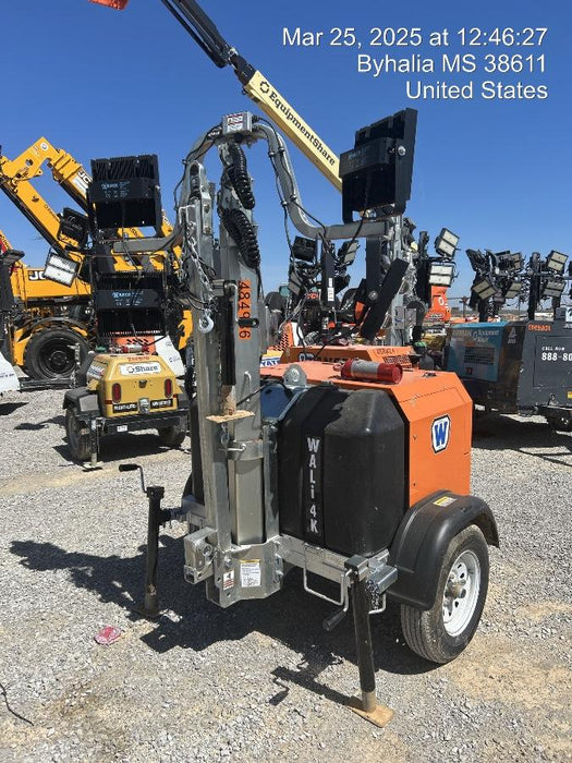 2025 Wanco WLTT-4MM4K Diesel, Mitsubishi L2E, 9.0HP @1800 rpm, Deep Sea Controller, Shore Power Plug, Auto Start, (4) 350W LED Floodlights, 4kW Generator, 60 Gal Fuel Tank, 2" Ball, T3