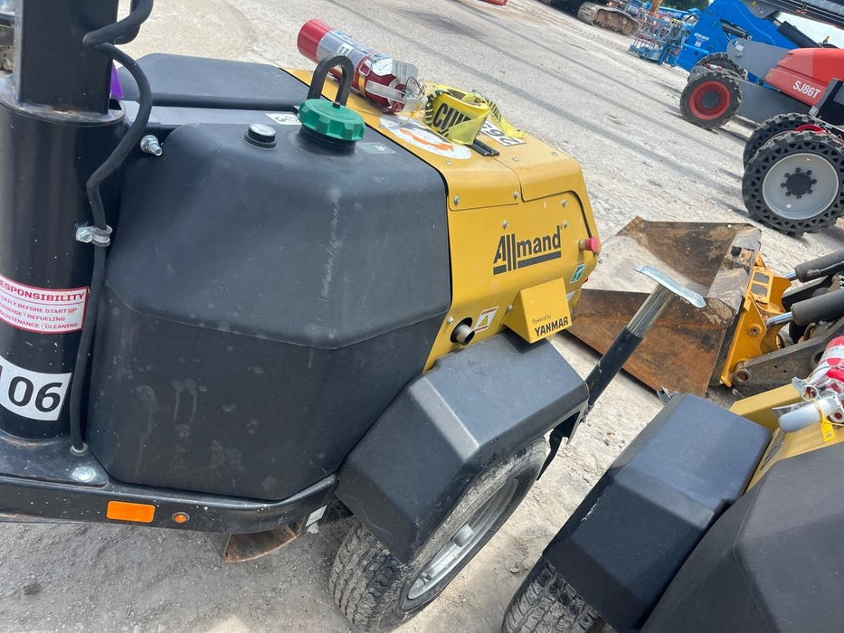 2022 Allmand NLV3GR (4) LED Light Fixture 350W, 23' Vertical Mast, 3kW Prime, Towable, ES Decals, T3