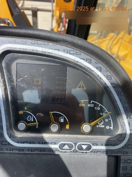 2019 JCB 510-56 74 HP w/Open ROPS, Beacon, Aux Hydraulics, Worklights, Solid Tires w/60" Carriage/Forks