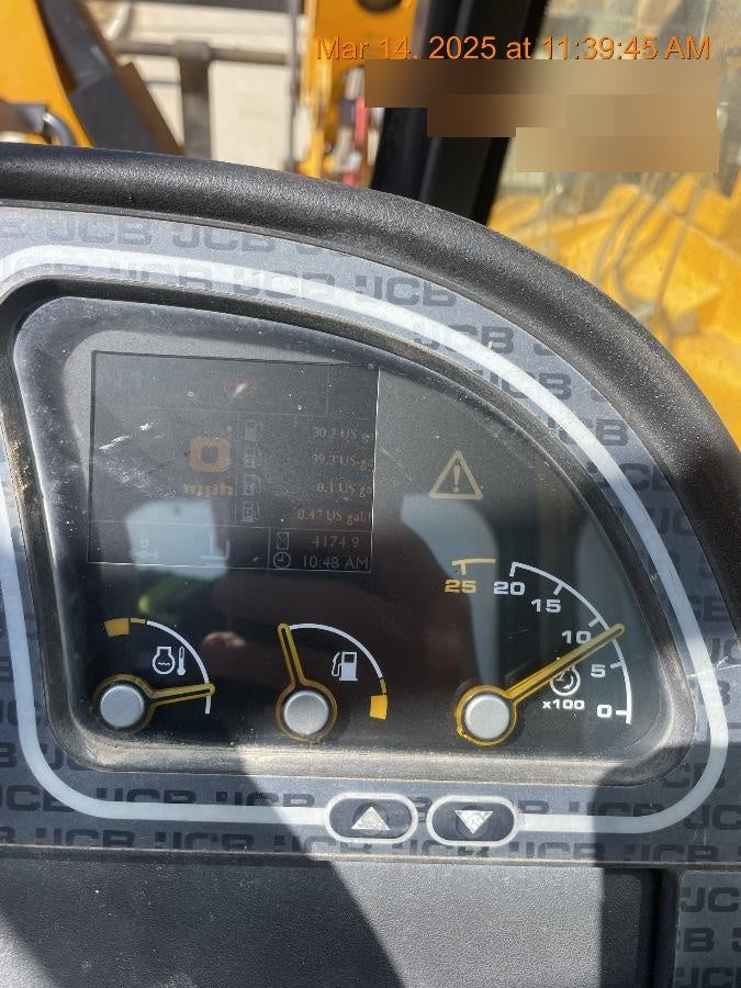 2019 JCB 510-56 74 HP w/Open ROPS, Beacon, Aux Hydraulics, Worklights, Solid Tires w/60" Carriage/Forks