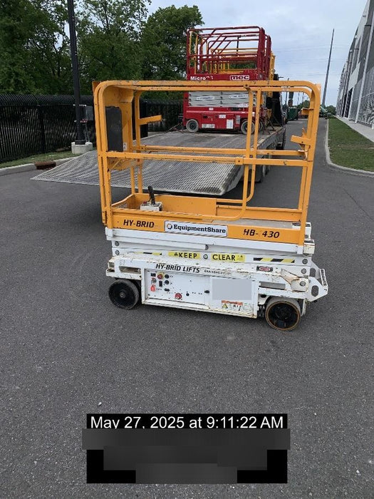 Custom Equipment HB-1430 Hy-Brid Scissor Lift
Platform capacity up to 670 lbs
Working height up to 20 ft
Weighs under 1,700 lbs
Non-marking wheels