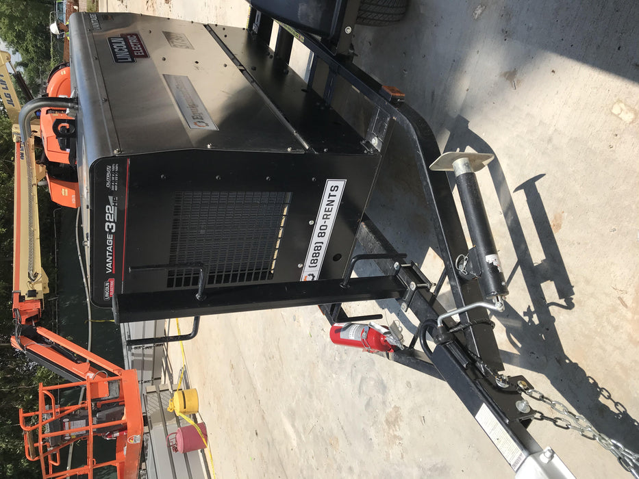 2019 Lincoln Electric Vantage 322 Ready-Pak 3, Two Wheel Trailer, Fender and Light Kit, Cable Rack