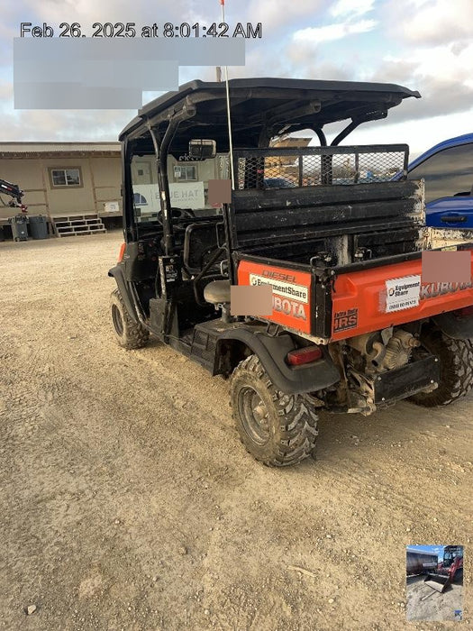Kubota RTV-X1140W-H 4wd Utility Cart, LED Strobe, Windshield Tempered Glass, Pastic Canopy, Wire Harness Kit, Backup Alarm