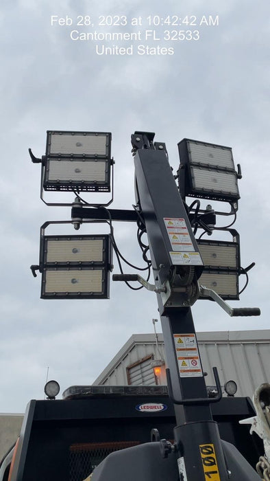 2022 Allmand NLV3GR (4) LED Light Fixture 350W, 23' Vertical Mast, 3kW Prime, Towable, Deep Sea L401, Leveling Jacks, Yanmar T4F 5.8hp