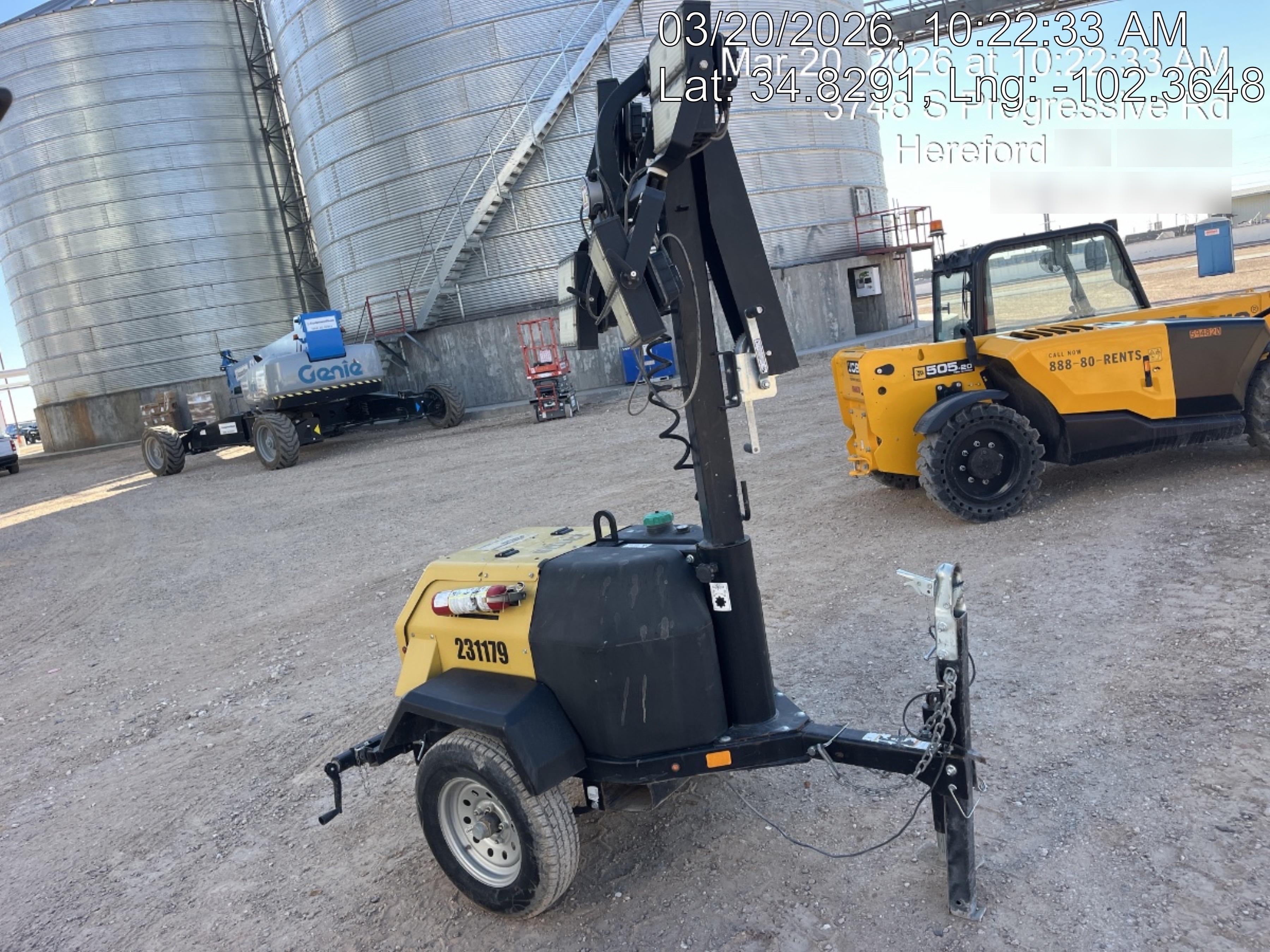 2022 Allmand NLV3GR (4) LED Light Fixture 350W, 23' Vertical Mast, 3kW Prime, Towable, Deep Sea L401, Leveling Jacks, Yanmar T4F 5.8hp