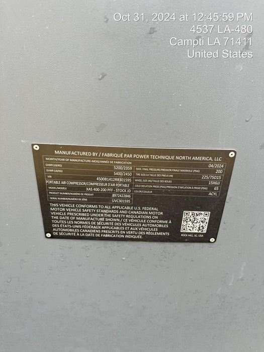 2024 ATLAS COPCO XAS 400-200 PACE PFF