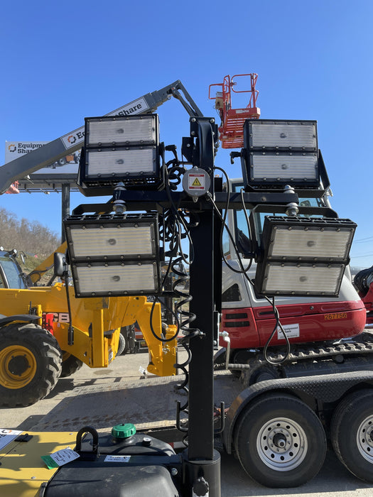 2021 Allmand NLV3GR (4) LED Light Fixture 350W, 23' Vertical Mast, 3kW Prime, Towable, Deep Sea L401, Leveling Jacks, Yanmar T4F 5.8hp