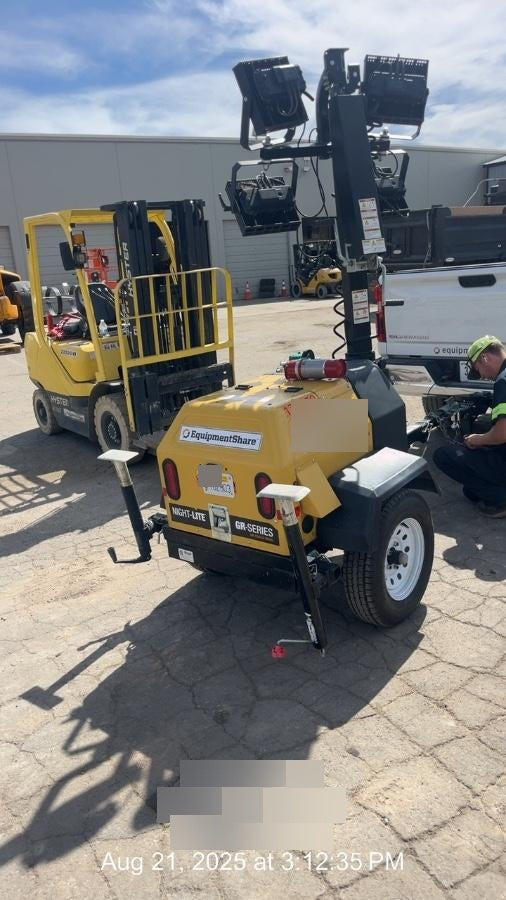 2021 Allmand NLV3GR (4) LED Light Fixture 350W, 23' Vertical Mast, 3kW Prime, Towable, Deep Sea L401, Leveling Jacks, Yanmar T4F 5.8hp