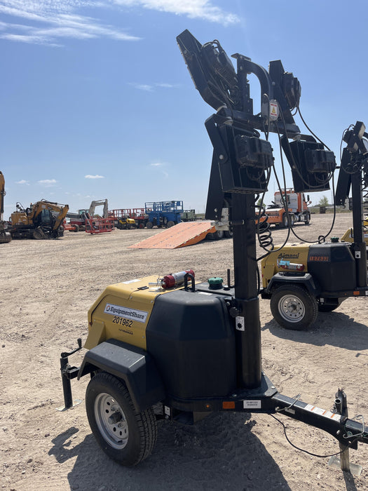 2022 Allmand NLV3GR (4) LED Light Fixture 350W, 23' Vertical Mast, 3kW Prime, Towable, Deep Sea L401, Leveling Jacks, Yanmar T4F 5.8hp