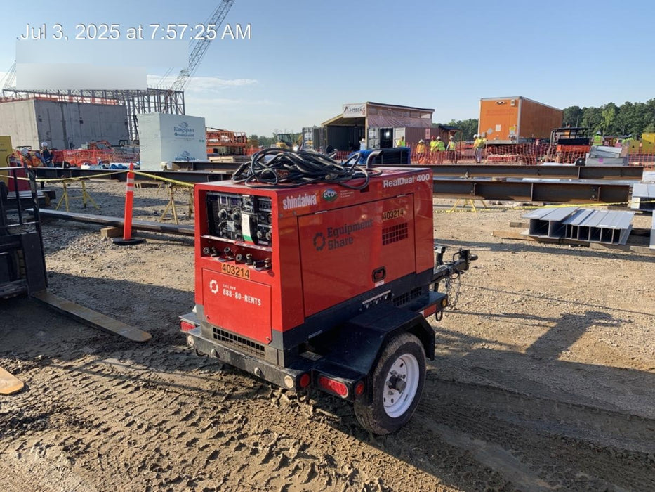 2024 Shindaiwa DGW400MDL Kubota D902 Engine, 23 HP, Dual Op Welder, Wire, Arc, Droop Stick, Tig, and CC Stick Functionality, Simulphase, 3 Phase and 1 Phase Gen Output, Single Axle NB Trlr, Slr Trckl Chrg 12V 12W, Fire Ext