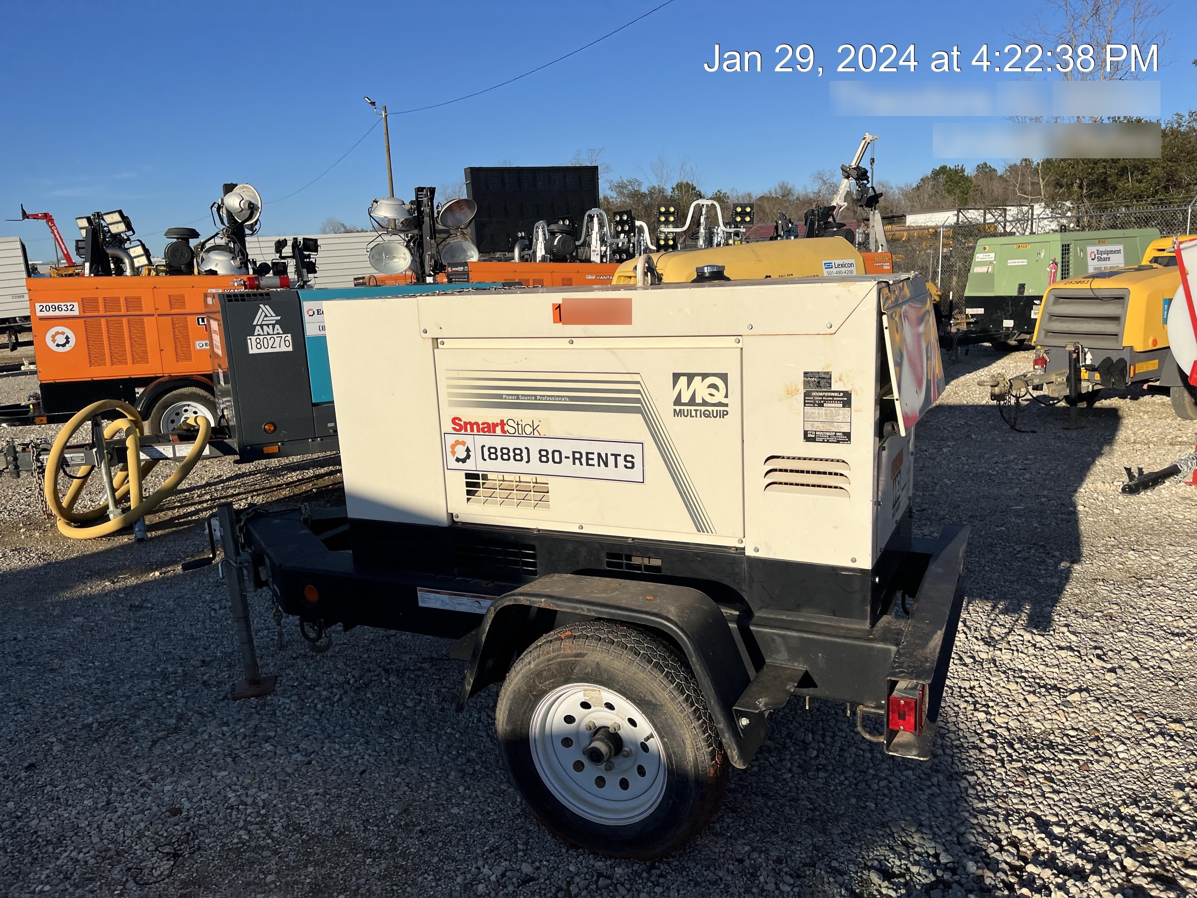 2020 Multiquip DLW400ESA4 400 amp Welder, 14kW, 120/240V, T4F Kubota, Trailer