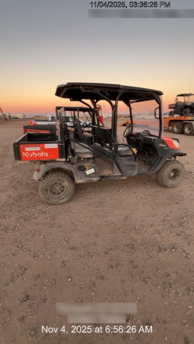 2022 Kubota RTV-X1140W-H Plastic Canopy, Windshield Acrylic Clear, LED Strobe Light, Wire Harness Kit, Back up Alarm