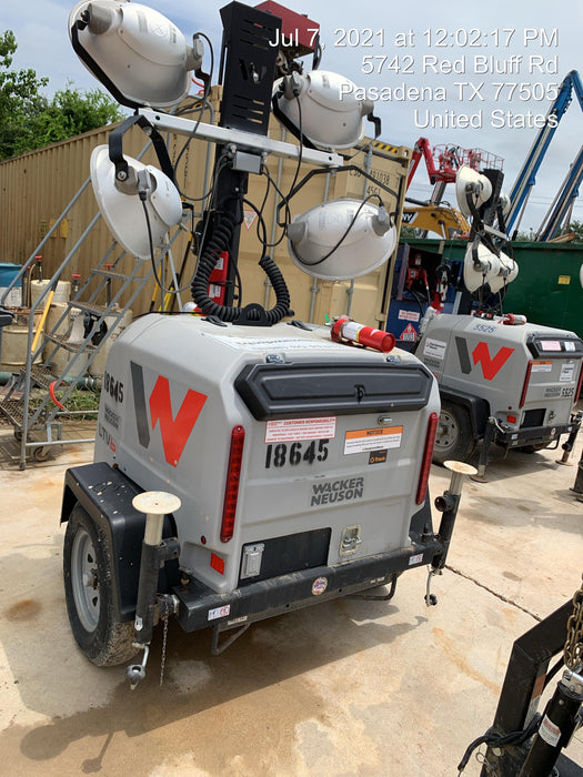 2018 Wacker Neuson LTV6L-MH Wacker Neuson LTV6L Mobile Light Tower w/Fuel Level Sensor Installed
