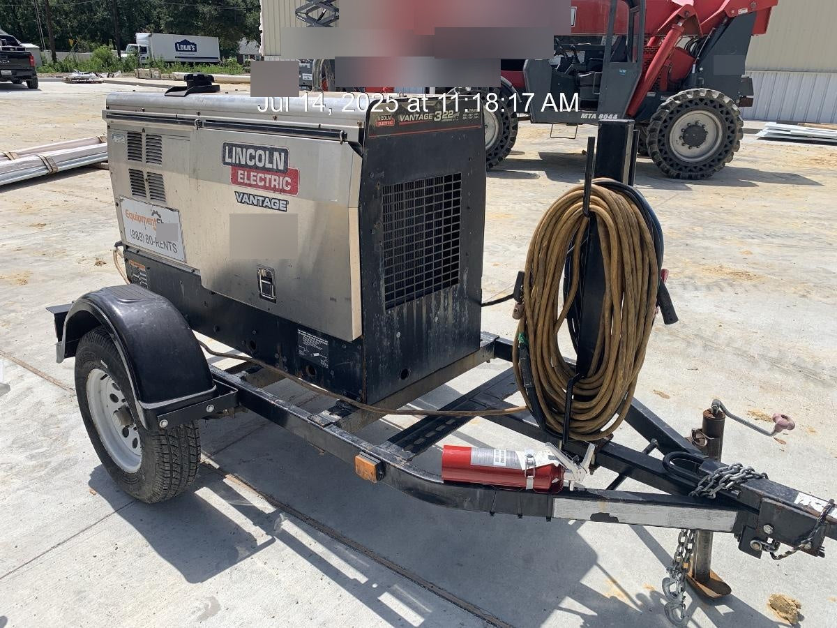 2018 Lincoln Electric Vantage 322 Lincoln Vantage 322 Welder Ready Pak 3 - Vantage 322, Trailer, Fender and light kit, Cable rack