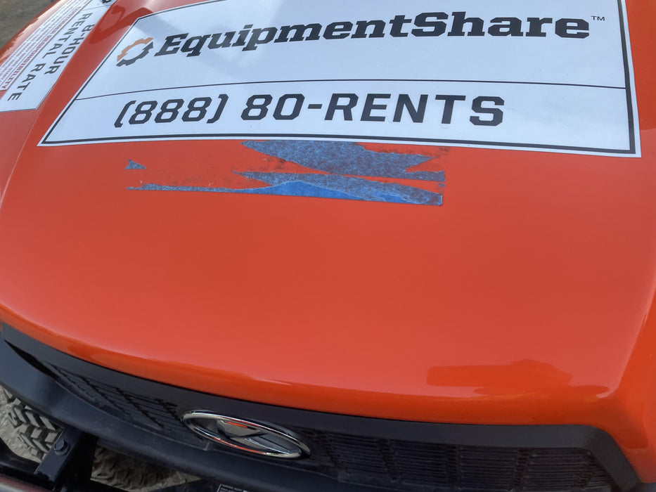 2022 Kubota RTV-X1140W-H Plastic Canopy, Windshield Acrylic Clear, LED Strobe Light, Wire Harness Kit, Back up Alarm