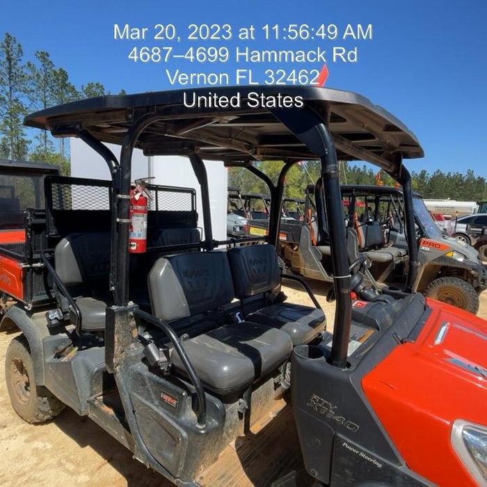 Kubota RTV-X1140W-H 4wd Utility Cart, 4 Seat, Diesel, LED Strobe, Windshield Tempered Glass, Plastic Canopy, Wire Harness Kit, Backup Alarm