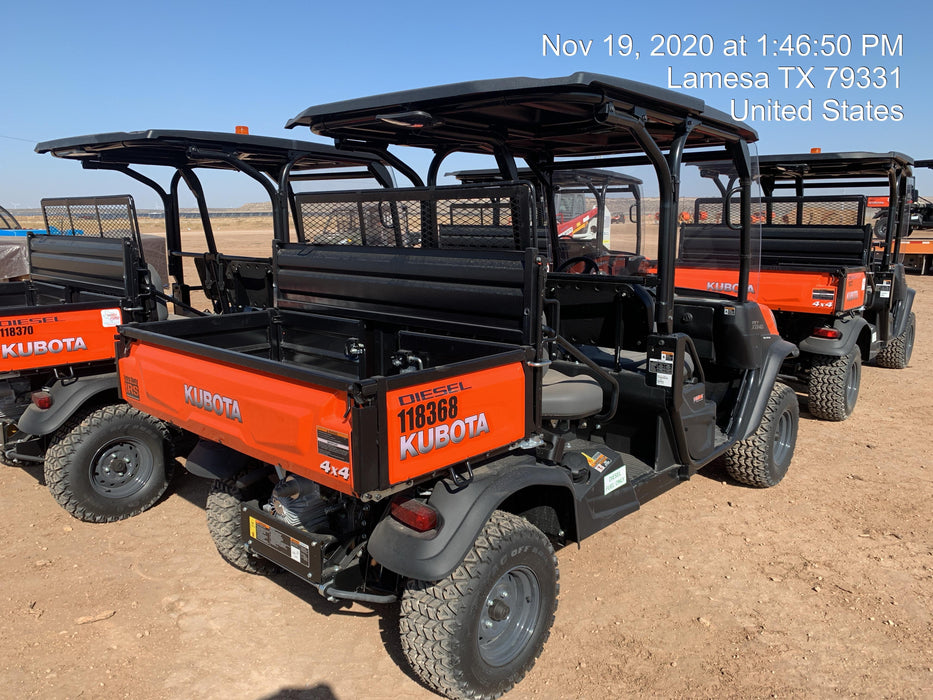 2020 Kubota RTV-X1140W-H Canopy, 4-Seater, Diesel, Windshield Acrylic Clear, LED Strobe, Backup Alarm