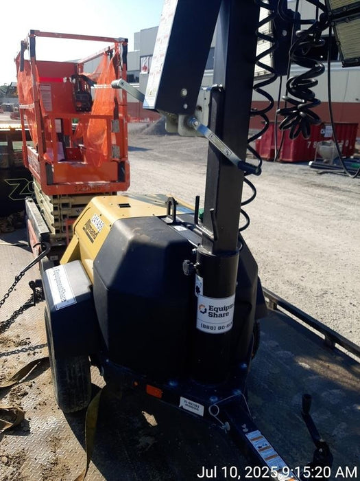 2022 Allmand NLV3GR (4) LED Light Fixture 350W, 23' Vertical Mast, 3kW Prime, Towable, Deep Sea L401, Leveling Jacks, Yanmar T4F 5.8hp