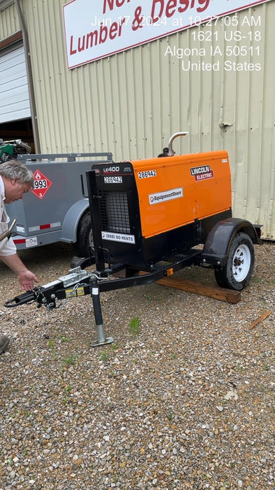 2022 Lincoln Electric LE400 Kubota V1505, Trlr, Cable Rack, Light Kit, ES Decals, T3