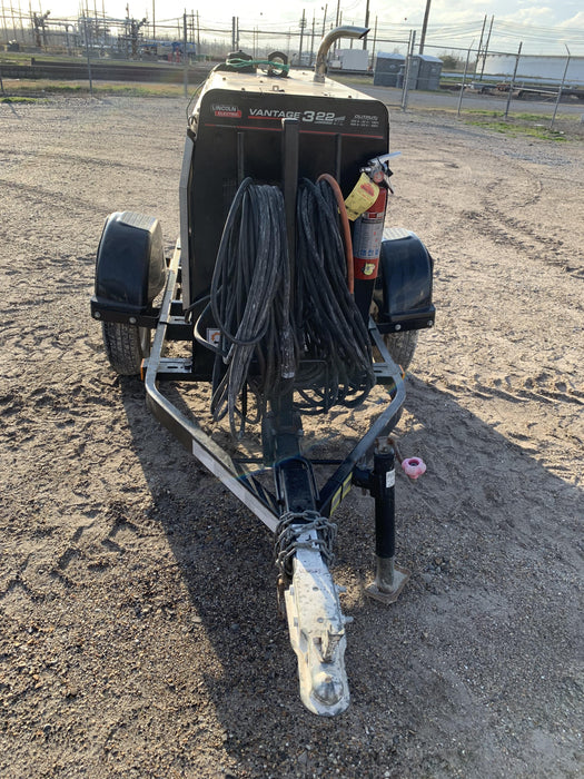 2019 Lincoln Electric Vantage 322 Welder Ready-Pak 3, Two wheel trailer, Fender and Light kit, Cable Rack