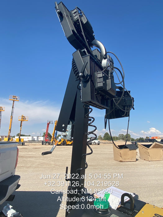 2022 Allmand NLV3GR (4) LED Light Fixture 350W, 23' Vertical Mast, 3kW Prime, Towable, Deep Sea L401, Leveling Jacks, Yanmar T4F 5.8hp