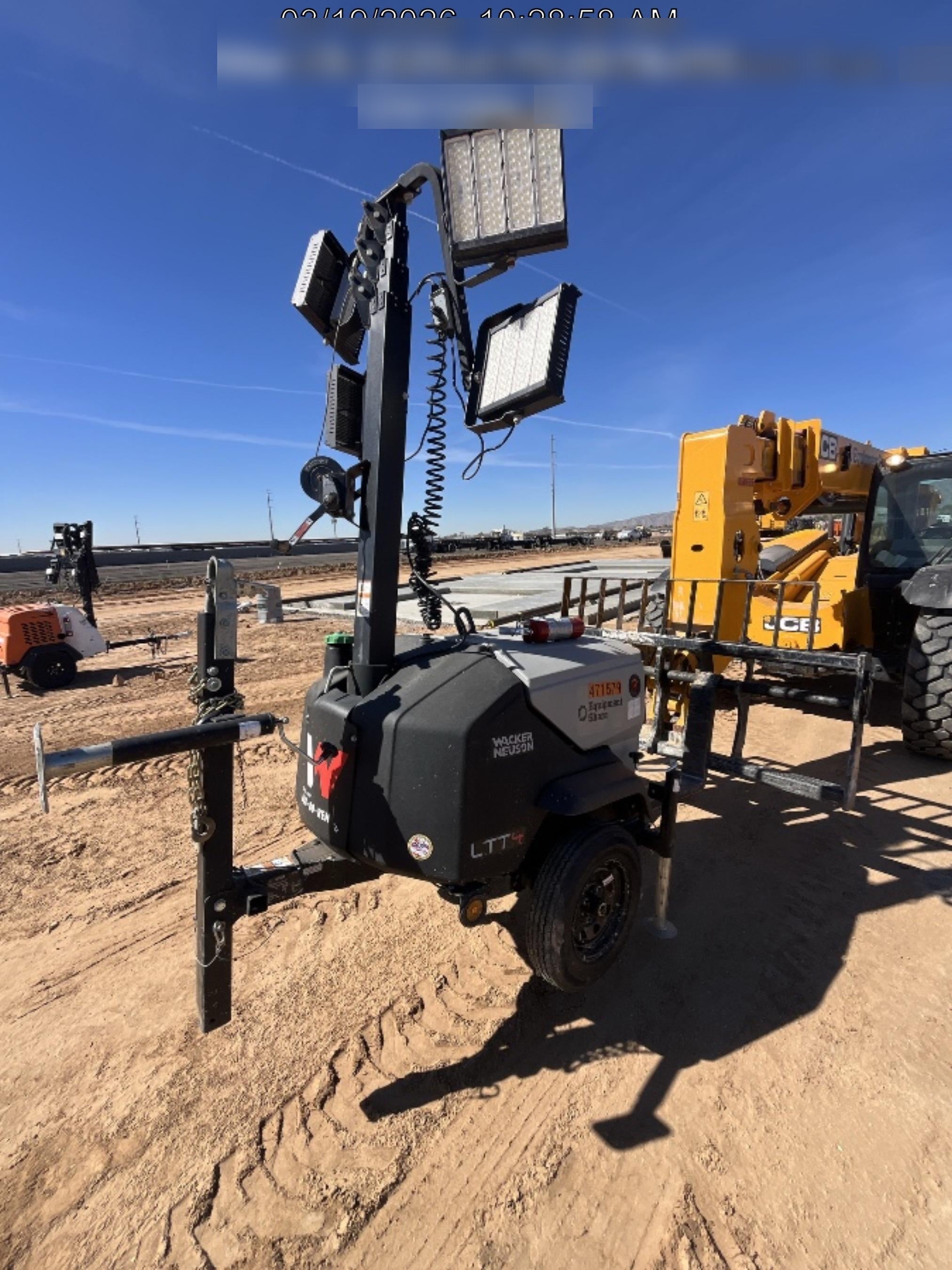 2024 Wacker Neuson LTT4 Diesel, Kohler KDW702, Deep Sea Controller, Auto Start, LED 320W, Bypass Outlet, T3