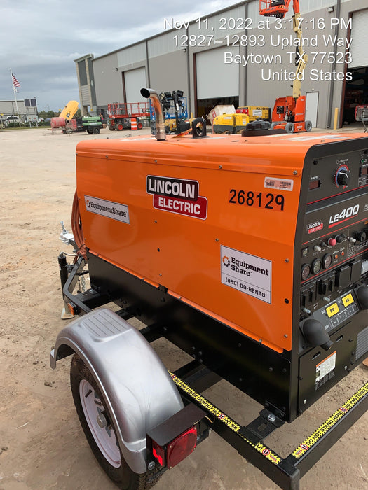 2022 Lincoln Electric LE400 Kubota V1505, Trlr, Cable Rack, Light Kit, ES Decals, T3